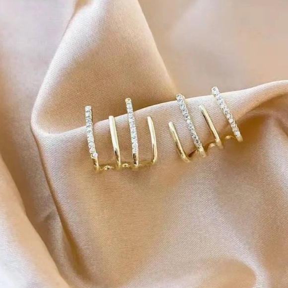 New Zara Design Claws Triple Stud Earrings - Picture 3 of 3